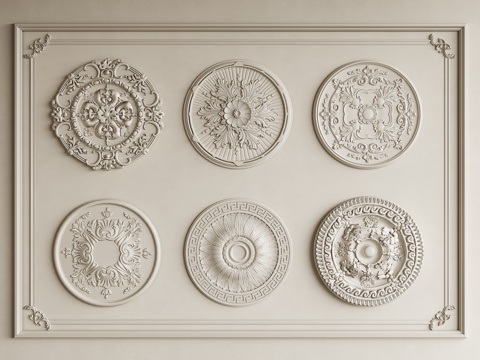 French Engraved Lamp Plate French Engraved Ceiling Engraved Gypsum Components European Engraved