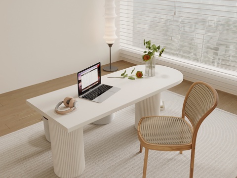 Desk Modern Cream Style Desk and Chair Office Table and Chair