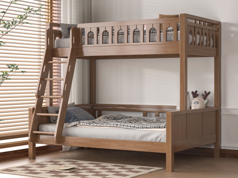 Modern Solid Wood Bed Bunk Bed