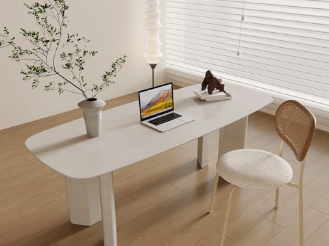 Desk Modern Cream Style Desk and Chair Office Table and Chair