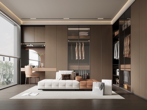 Cloakroom Italian Minimalist Cloakroom Wardrobe Dressing Table Sofa