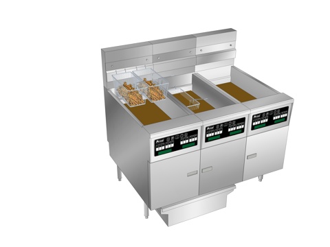 Commercial double-cylinder four-screen computer version vertical electric fryer with oil filter commercial single-cylinder large-capacity automatic filter