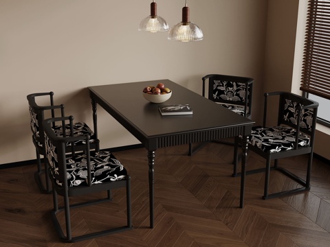 Dining Table and Chair French Retro Style Dining Table and Chair Dining Chair Lounge Chair Chandelier