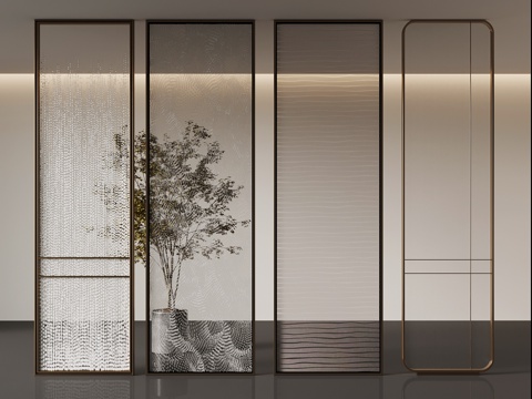 Modern wire glass partition screen