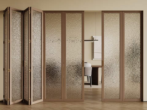 Quiet ancient glass door glass folding door