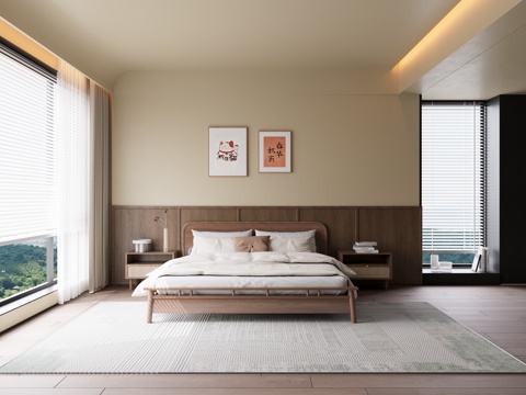 Middle Cream Style Bedroom Large Flat Floor Bedroom Master Bedroom No Master Lamp Bedroom Gray Style Bedroom