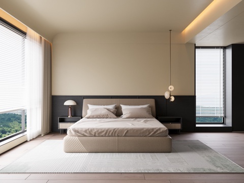 Italian Minimalist Bedroom No Master Lamp Bedroom Villa Bedroom
