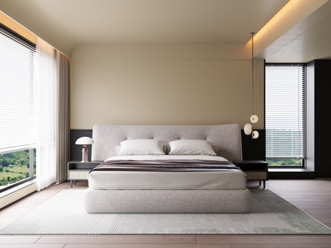 Italian Minimalist Bedroom Villa Bedroom No Master Lamp Bedroom