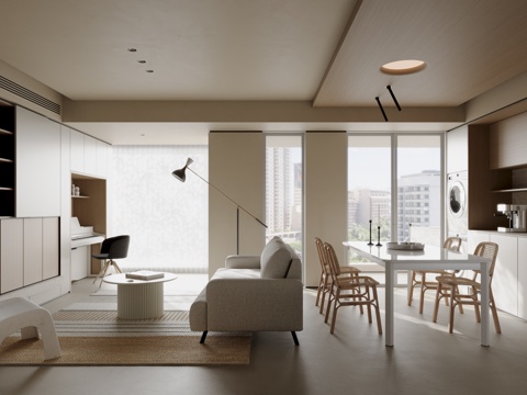 Modern Cream Style Living&Dining Room