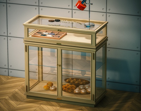 Modern Mid-century Style Glass Cabinet Storage Cabinet Decorative Cabinet Side Cabinet