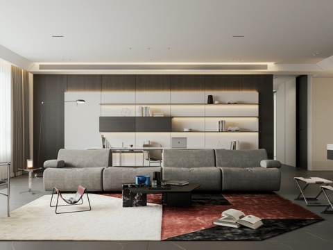 Modern Italian Living&Dining Room Daping Floor Guest DiningRoom Hengdian Guest Restaurant Black and White Grey Guest Restaurant Unowner