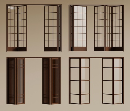 Antique folding door glass folding door