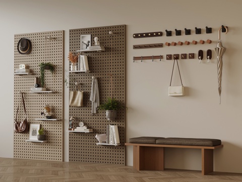 Modern Storage Shelf Hole Plate Clothes Hook