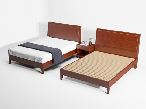 Modern Single Bed Hotel Hotel Single Bed Simmons Bed Homestay Solid Wood Single Bed Bedside Table