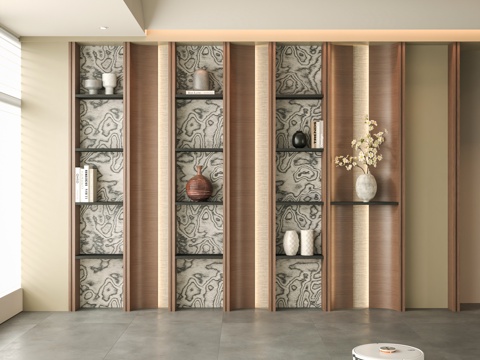 Modern Storage Cabinet Decorative Cabinet Wall Bookcase Middle Ancient Storage Cabinet