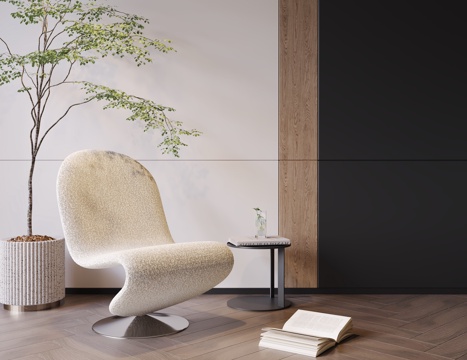 Modern Lounge Chair Fabric Leisure Chair Book Chair Sofa Chair Side Green Planting