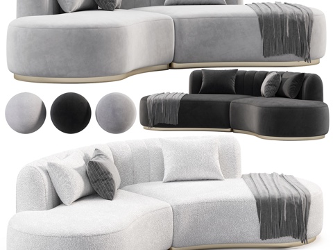 Modern Italian Sherman Curved Sofa