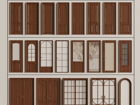 Antique single-door double-door glass door