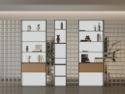 Modern glass brick wall partition