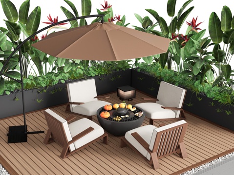 Modern Outdoor Table and Chair Outdoor Leisure Table and Chair Furnace Tea Outdoor Chair Outdoor Sofa Sunshade