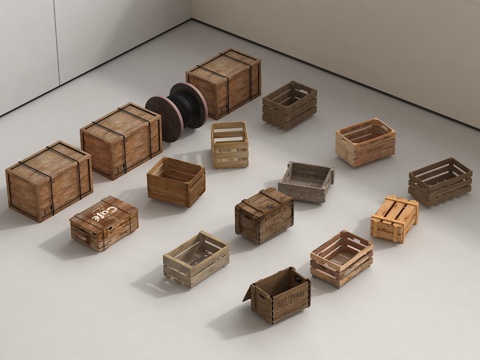 Natural solid wood material storage logistics packaging retro industrial wind wooden box