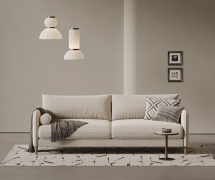 Modern Double Sofa Cream-style Double Sofa Antique Double Sofa Fabric Couch