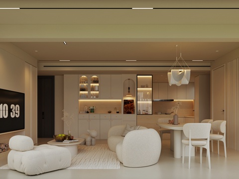 Cream Style Living&Dining Room