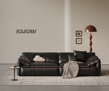 Antique Double Sofa Modern Couch Elephant Ears Sofa Leather Sofa Multiplayer Sofa