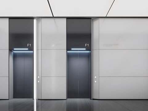 Modern elevator hall elevator door