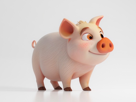 Cartoon White Home Pig Piggy Q version of the image of the cartoon animation animation animation toy doll ceramic hand