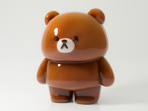 Ornaments Brown Bear Cartoon Animal Cartoon Animation Animation Toy Doll Ceramic Hand Pendulum