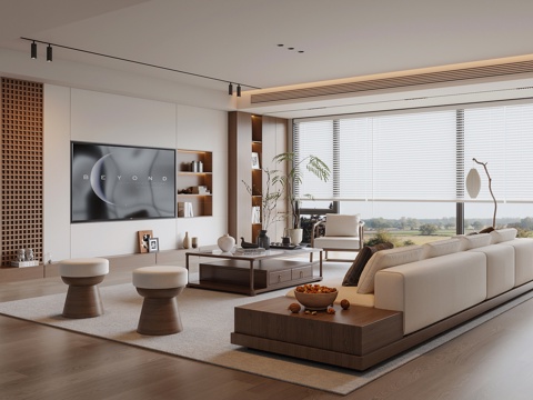 Neo-Chinese Style Song Style Living Room
