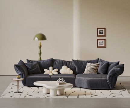 EDRA Antique Petal Sofa Modern Sofa Coffee Table Combination Fabric Sofa Floor Lamp