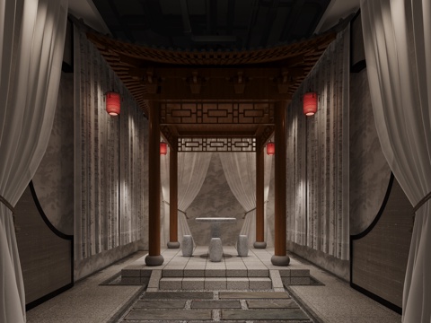 Script Killing Shop New Chinese Pavilion Space