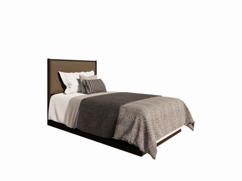 Modern Bedroom Simple Fabric Single Bed