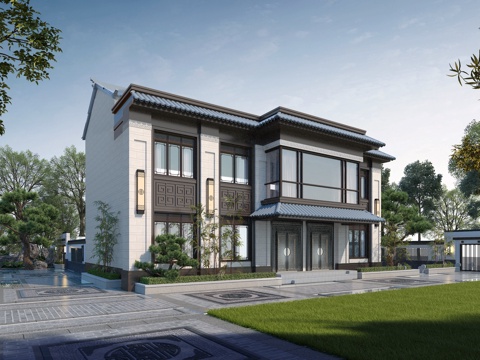 New Chinese-style single-family villa rural self-built house