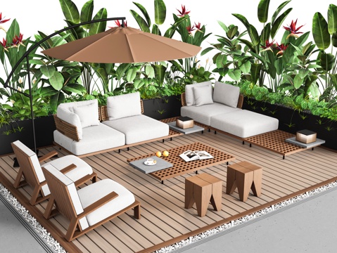 Minotti modern outdoor sofa courtyard sofa sofa coffee table combination leisure sofa