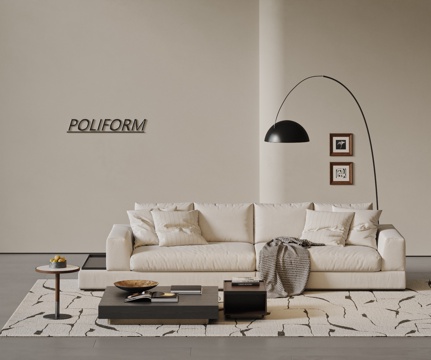 poliform modern double sofa sofa coffee table combination fabric double sofa