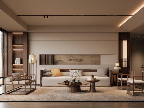 Song Style Living Room Zen Style Living Room Neo-Chinese Style Living Room