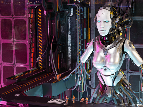 Modern Industrial Film and TV Robot Machinery Ji Street Female Robot Science Fiction Robot Cyber