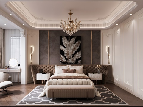 French Affordable Luxury Style Master Bedroom