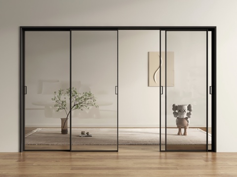 Modern four linkage sliding door glass sliding door