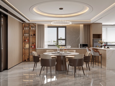 Italian Affordable Luxury Style DiningRoom Open Kitchen Restaurant