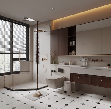 Mid-century Style Toilet Bathroom Cabinet Toilet Shower