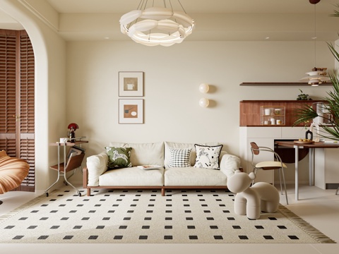 Cream Style Living&Dining Room