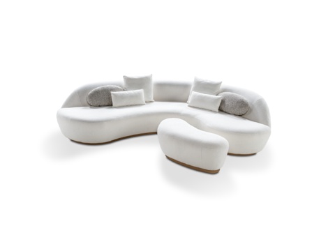 Modern Simple Cream Style Curved Sofa Living Room Island Creative Curved Sofa Curved Combination