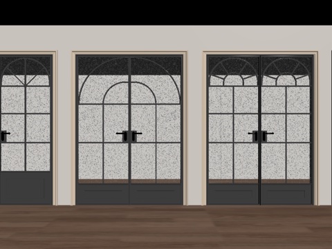 French wrought iron double door single door swing door