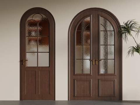 Antique double door single door glass door arc door