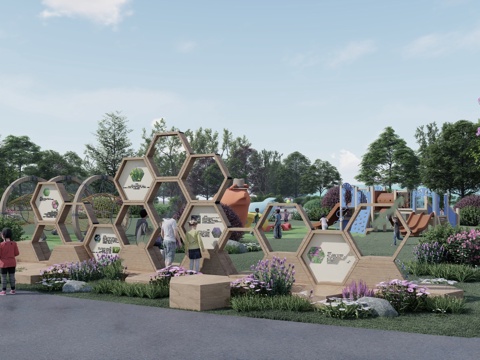 Neo-Chinese Style landscape popular science small building