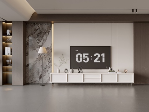 Modern TV Wall Modern Decoration TV Cabinet Balcony Cabinet Living Room Cabinet Wood Decorative Background